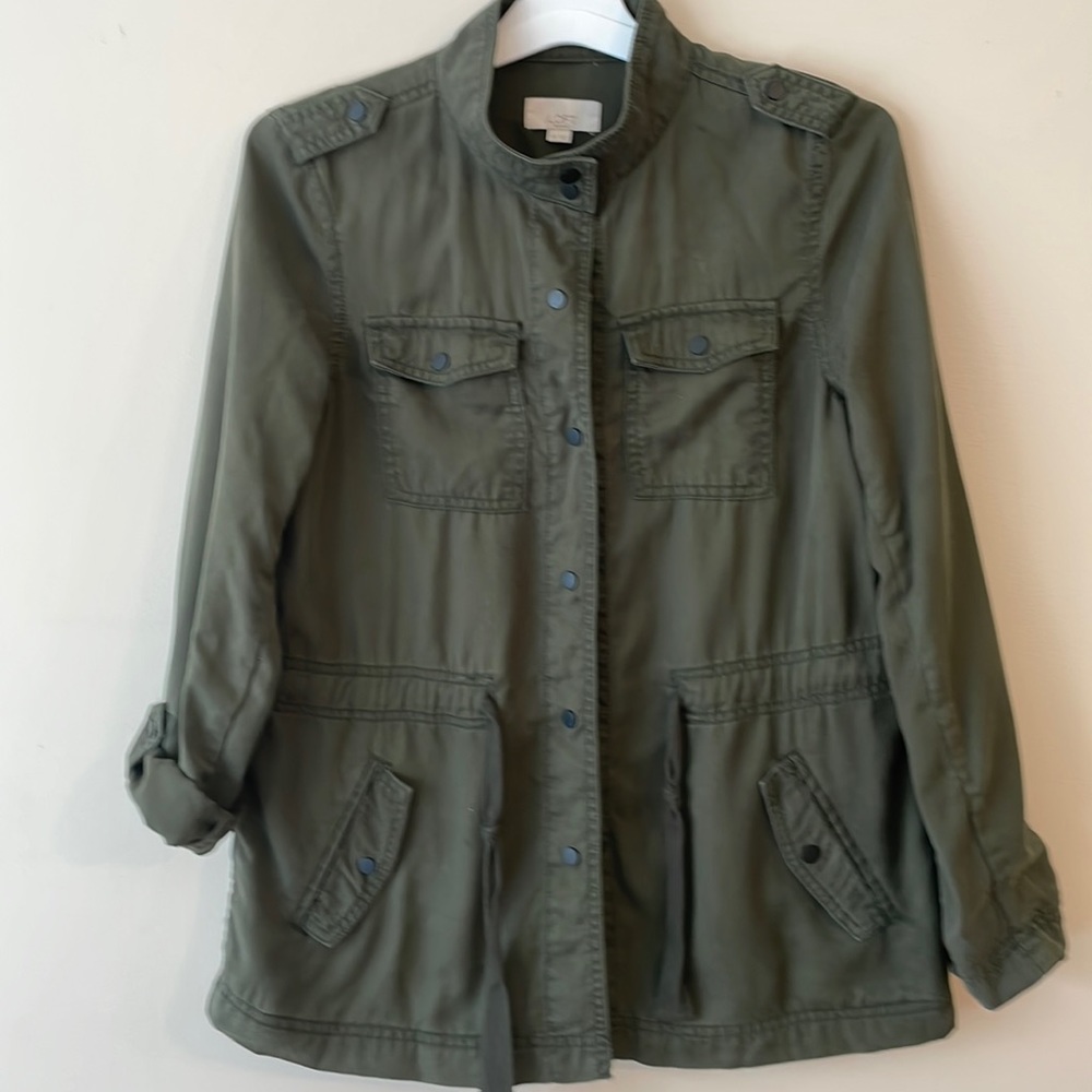 Loft Button Up Drawstring Army Jacket -S Pettit - image 1